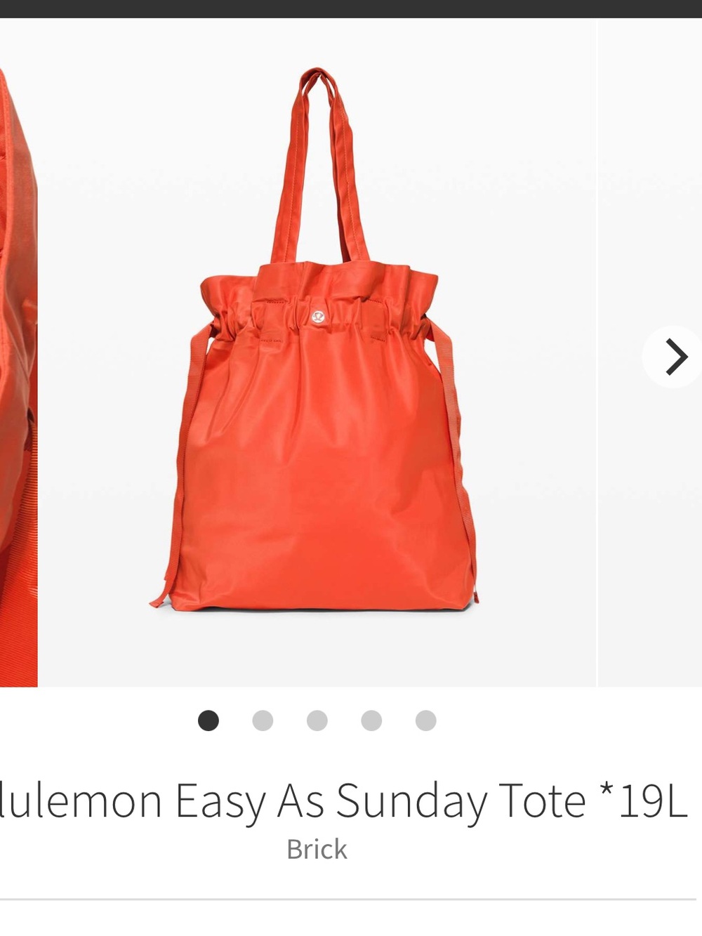 lululemon athletica Easy As Sunday Tote 19L in Brick. EUC